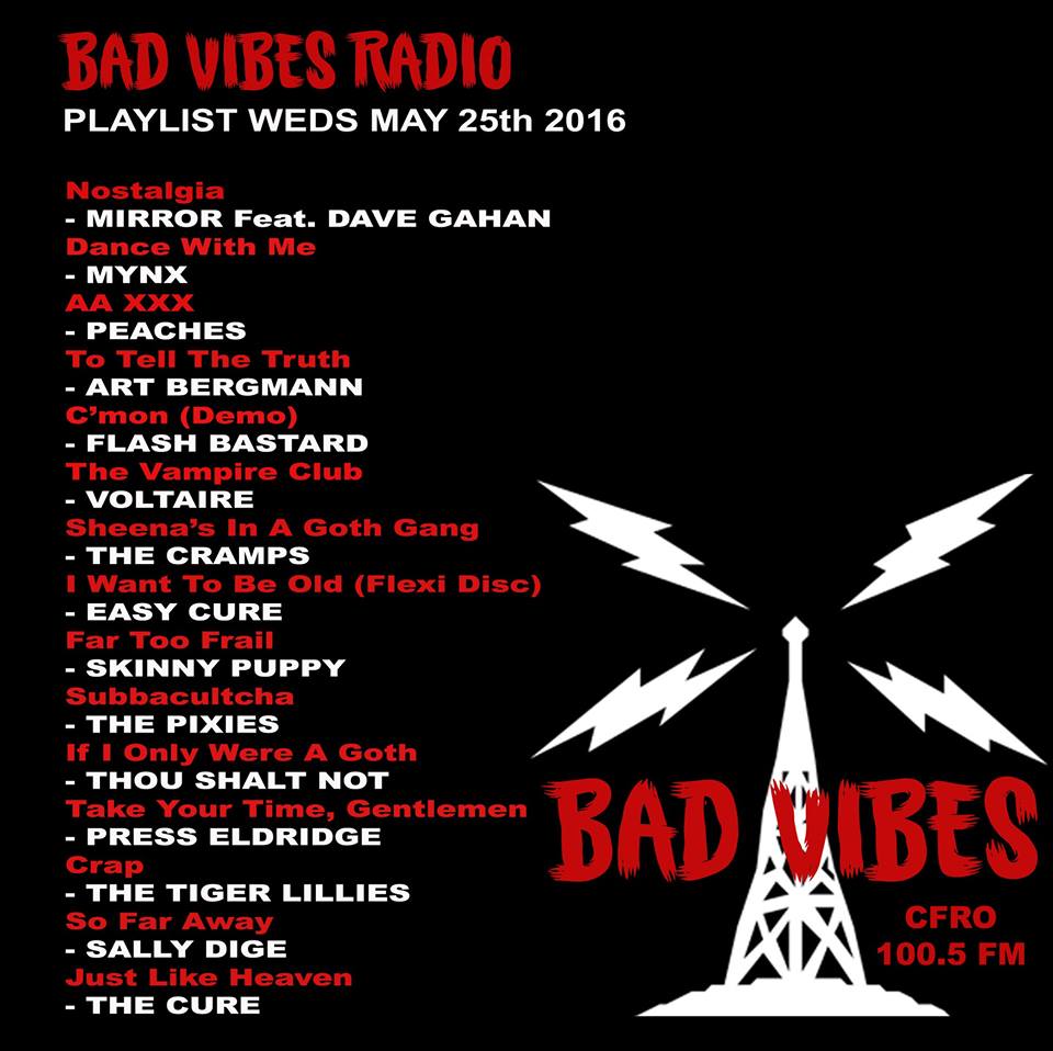 Bad Vibes set list