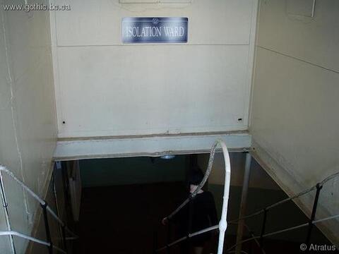 The isolation ward at the stern of the ship