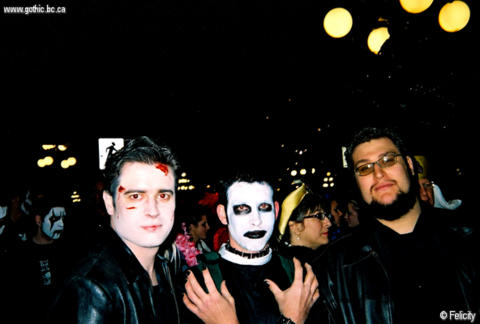 Tuxedo Prime as Angel, Kevin as a spookykid, and Rasputin X as Julian from Trailer Park Boys, at Something Wicked This Way Comes V.