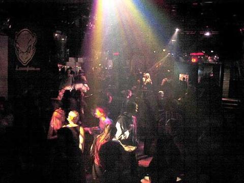 Looking across the dance floor toward the Goth-box