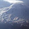 A lenticular cloud over Mt. Rainier.