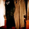 Trenchcoats in the cloakroom at Mutiny.