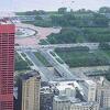 A closer view of the hotel as seen from the Sears Tower (right centre).